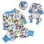 Blue - Ultra Soft Plush Minky Monkey Pajamas - M