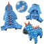 Blue - Polka Dots DINO Fleece Hooded Bodysuit/Pajamas - XS