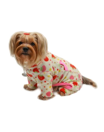 Yellow - Yummy Strawberry Fleece Turtleneck Pajamas - M