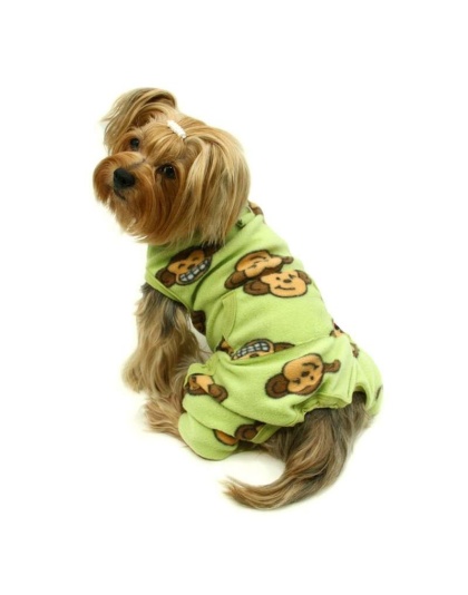 Lime - Silly Monkey Front Sleeveless Fleec Pajamas - M