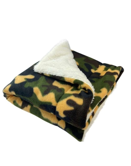 Green - Camouflage Fleece/Plush Blanket - One Size