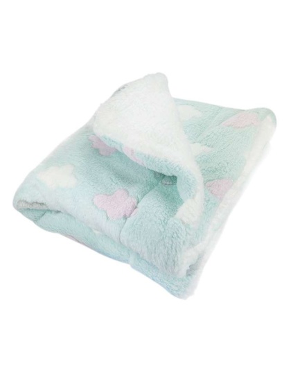 Green - Ultra Plush Fluffy Clouds Blanket - 30" x 20"