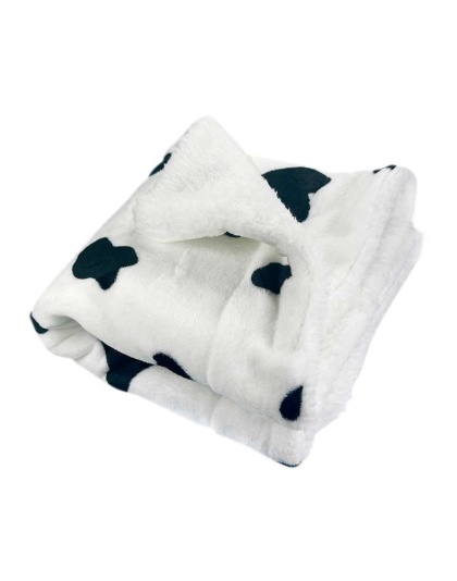 White - Ultra Plush Moo Cow Blanket - 30" x 20"