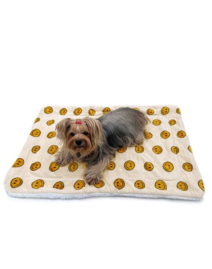 Yellow - Ultra Plush Happy Face Blanket - 30" x 20"