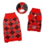 Red - Argyle Turtleneck Sweater in Red/Black/White - L