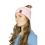 Dianthus Pink Ribbed Beanie with Pom