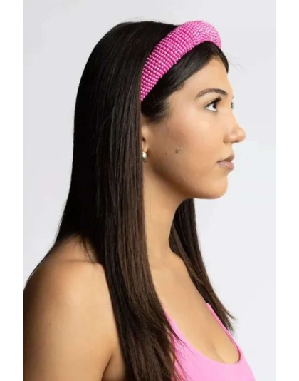 Pink Solid Beaded Headband