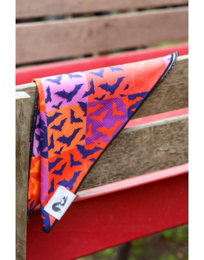 Spooky Bat Squares Dog Bandana - S/M - 18in x 10in