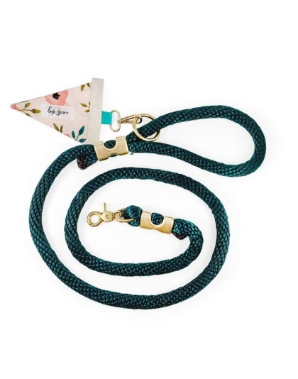 Charleston Blush Floral Tea Rose Premium Rope Dog Leash