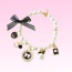 BLACK - Pearls and Bow Charm Necklace - Small