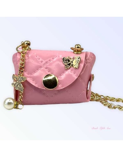 Pink Quilted Butterfly Pick-Up Bag