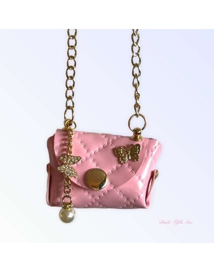 Pink Quilted Butterfly Pick-Up Bag