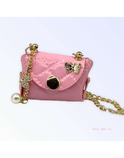 Pink Quilted Butterfly Pick-Up Bag