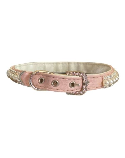 PINK - Pretty in Pink Pearl and Rhinestone Collar - 10''