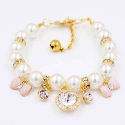 Princess Pearl Charm Collar - Medium