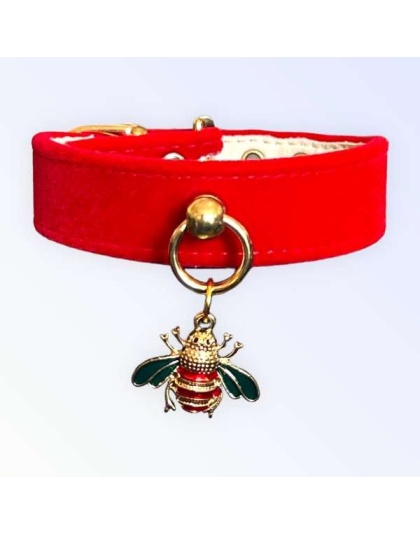 Red Velvet Bee Collar - 10"