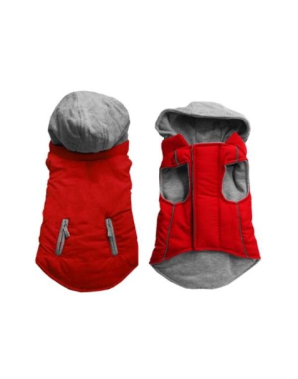 RED - Reversible Hooded Coat - Medium