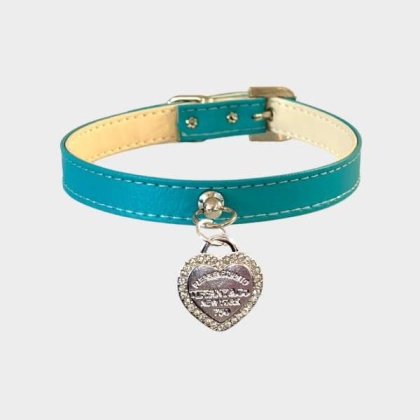 Rhinestone Heart Sniffany Dog Collar - 14"