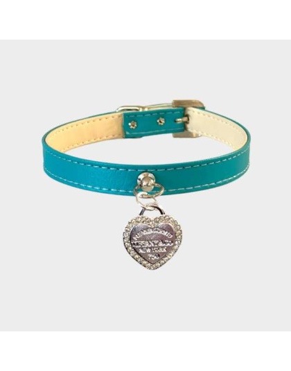 Rhinestone Heart Sniffany Dog Collar - 14"