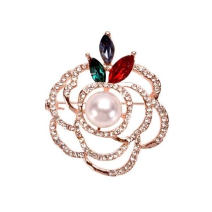 Rose Gold Pearl Brooch