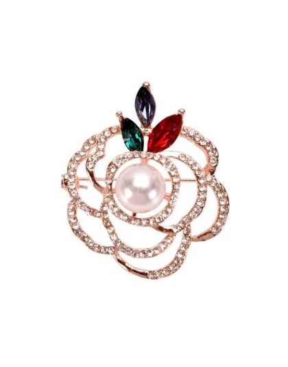 Rose Gold Pearl Brooch