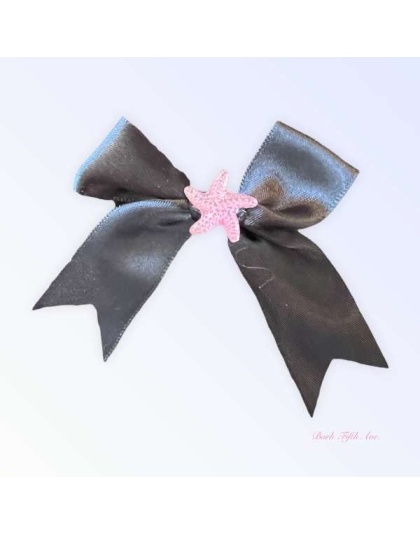 BLACK - Satin Starfish Rhinestone Hair Clip