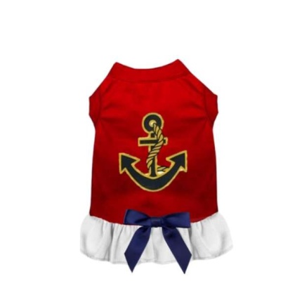 RED - Sailor Girl Dog Dress - Large