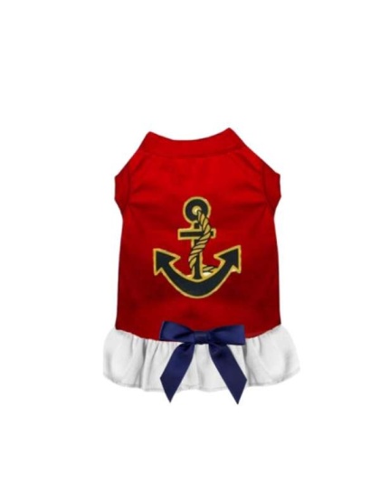 RED - Sailor Girl Dog Dress - Large