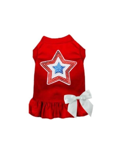 RED - Sequin Star Dress/Tee - 2X Large