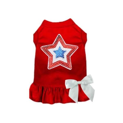 RED - Sequin Star Dress/Tee - Medium