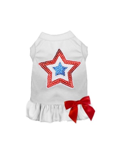 WHITE - Sequin Star Dress/Tee - Medium