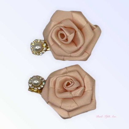 Silk & Pearl Florette Hair Clips