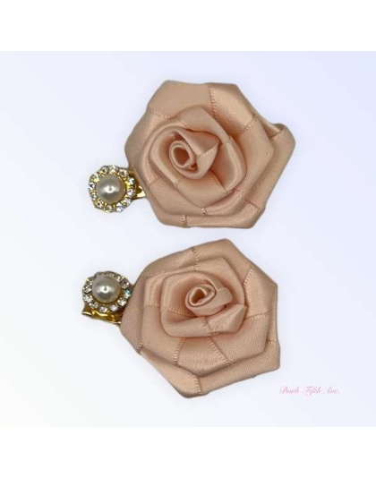 Silk & Pearl Florette Hair Clips