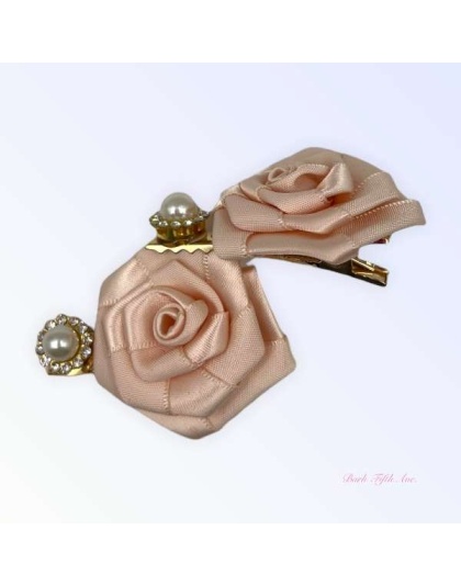 Silk & Pearl Florette Hair Clips