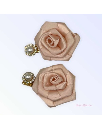 Silk & Pearl Florette Hair Clips