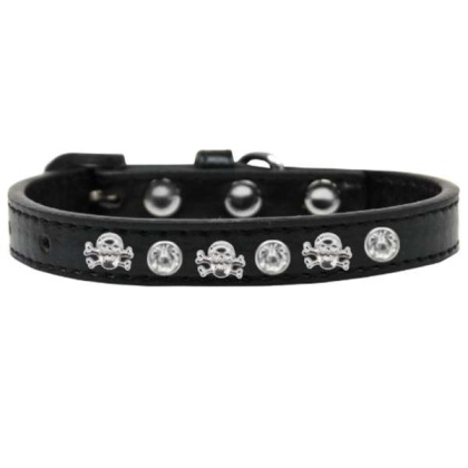 black - Skull Studded Collar - 10"