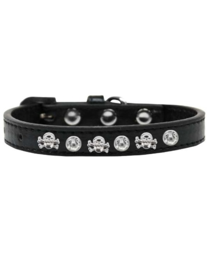 black - Skull Studded Collar - 12"