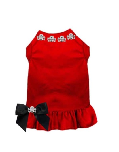 RED - Skull Studded Dress - Medium