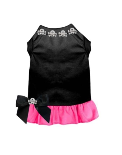 BLACK WITH PINK BOTTOM - Skull Studded Dress - 2X Large