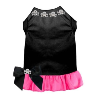 BLACK WITH PINK BOTTOM - Skull Studded Dress - Large