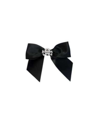 Black - Skull Studded Hair Bow