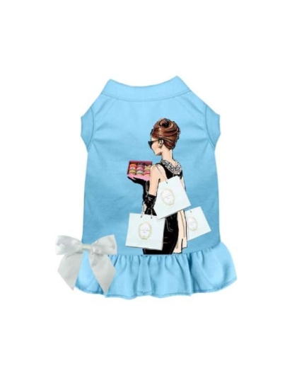 BLUE - Sniffany & Macaroons, Please- Dog Dress - 2X Large