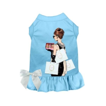 BLUE - Sniffany & Macaroons, Please- Dog Dress - Medium