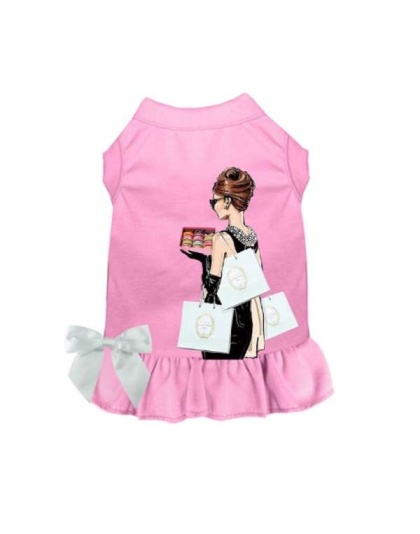 PINK - Sniffany & Macaroons, Please- Dog Dress - Medium