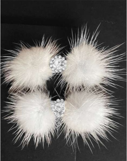 Snowflake - Snowflake Pom Pom Hair Barrettes