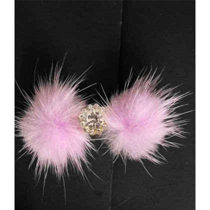 Lilac - Snowflake Pom Pom Hair Barrettes