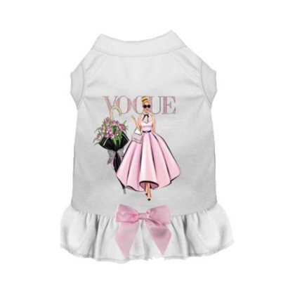 WHITE - Spring Vogue Dog Dress - Small