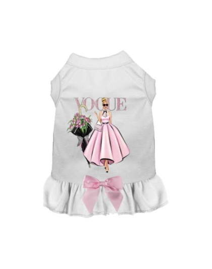 WHITE - Spring Vogue Dog Dress - Small