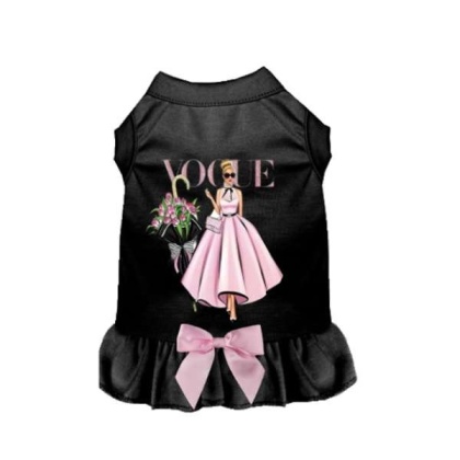 BLACK - Spring Vogue Dog Dress - X Small