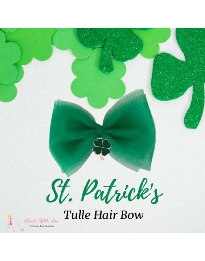 St. Patrick's Tulle Dog Hair Bow